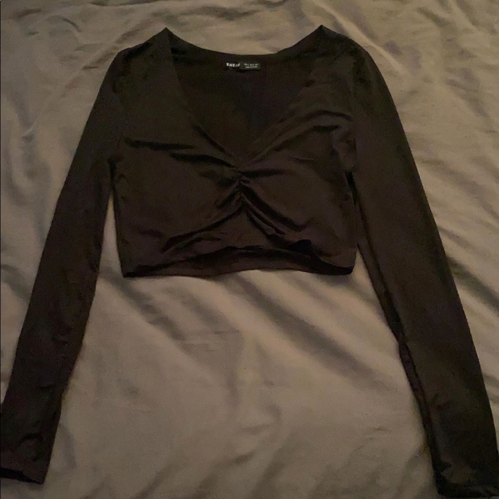 Shein black crop top